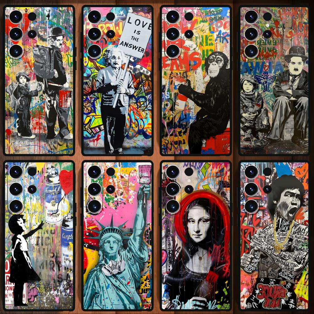 Phone Cases Samsung Galaxy - Banksy Graffiti Artเคสโทรศัพท์สําหรับSamsung Galaxy S25 S24