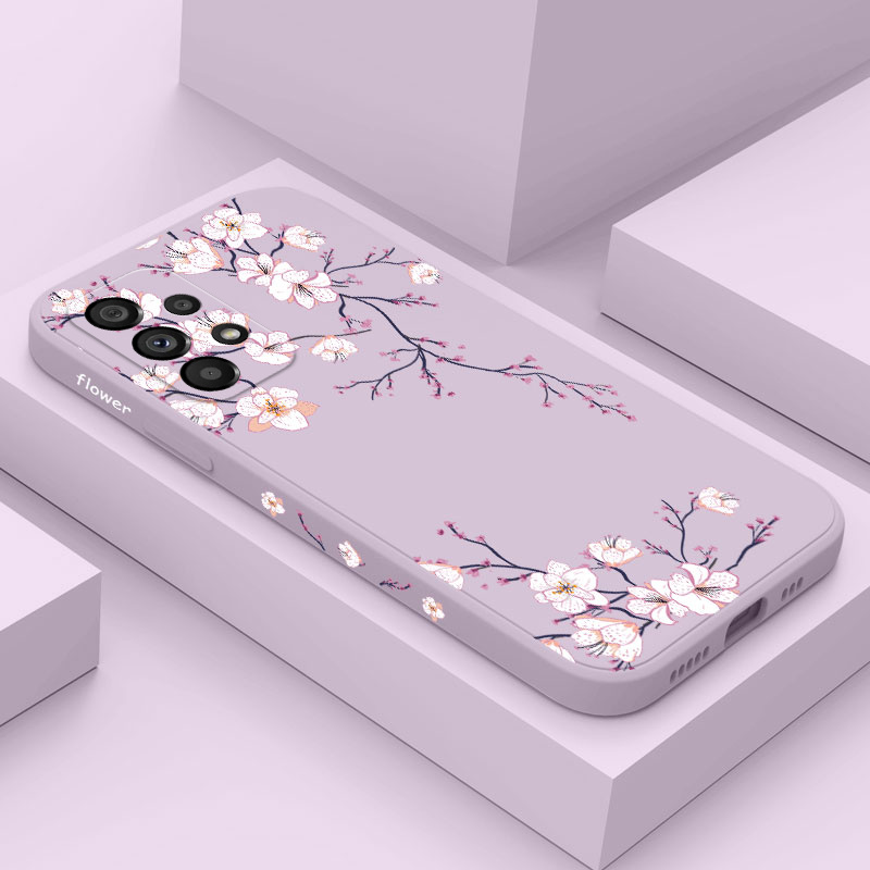 Phone Cases Burga - เคสโทรศัพท์ลายดอกพลัม สำหรับ Samsung A17 A16 A06