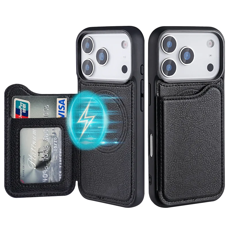 Phone Cases That Hold Cards - เคสโทรศัพท์แบบพับได้พร้อมช่องใส่บัตรและแม่เหล็ก MagSafe สำหรับ iPhone 17 Air