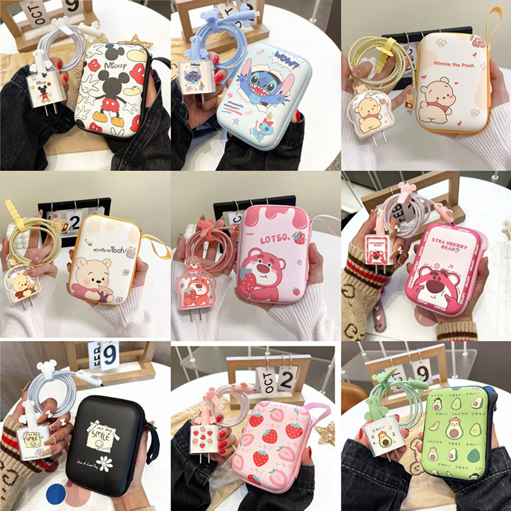 Phone Cases Rubber - สายป้องกันลายการ์ตูนสำหรับ iPhone / iPad 18W/20W เคสชาร์จสายจัดระเบียบสายเคเบิ้ลโทรศัพท์อุปกรณ์เสริมการจัดการสายเคเบิล