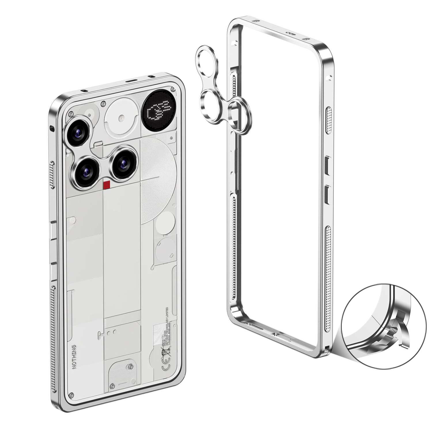 Heat Dissipation Case - กรอบอลูมิเนียมอัลลอยด์เคสโทรศัพท์สําหรับโทรศัพท์ไม่มีอะไร 3A Pro การกระจายความร้อนฝาครอบป้องกันเลนส์โลหะสําหรับโทรศัพท์ไม่มีอะไร 3