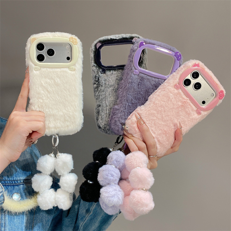 Phone Cases For Iphone 11 - เคสโทรศัพท์ขนเฟอร์สีพื้นสุดหรู สำหรับ iPhone 17 Air 16