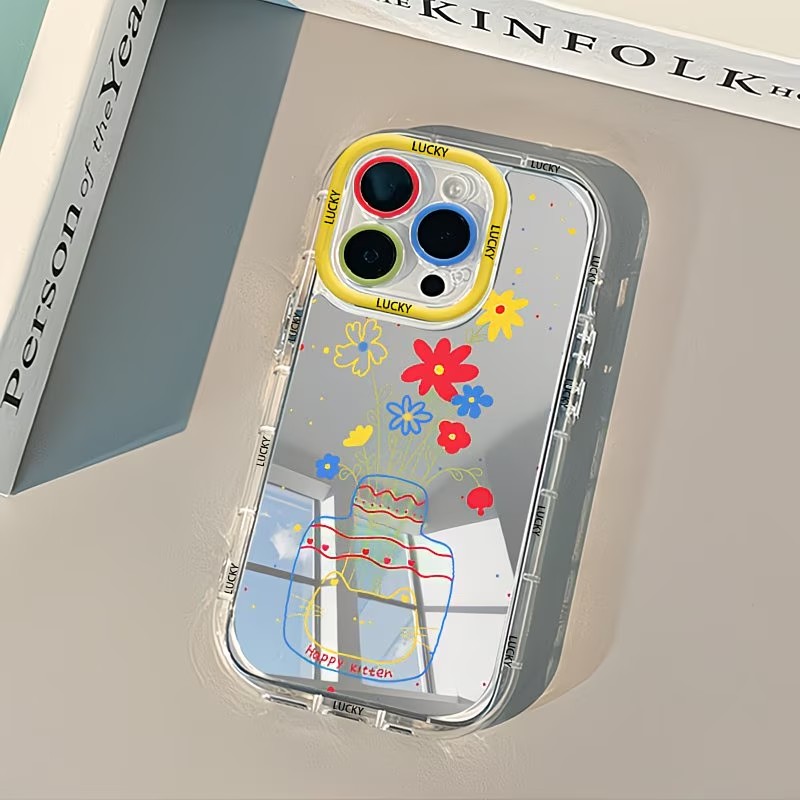 Phone Cases For Iphone 11 - เคสโทรศัพท์ลายดอกเดซี่ฤดูร้อน ดีไซน์แจกัน กระจกเงา สำหรับ iPhone 17