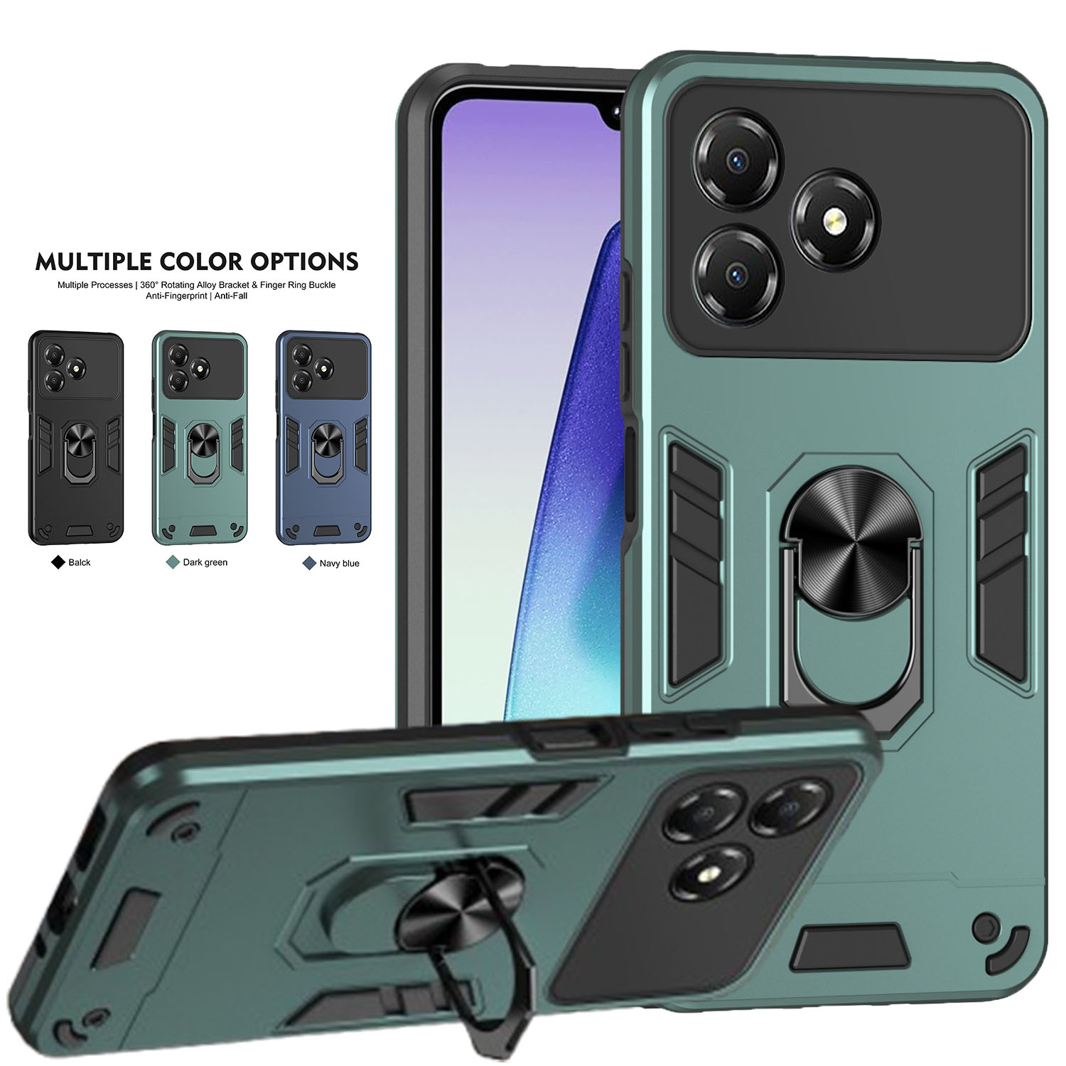 Military Grade Case - เกรดทหารกันกระแทกสำหรับ ZTE Blade A36 A56 A76
