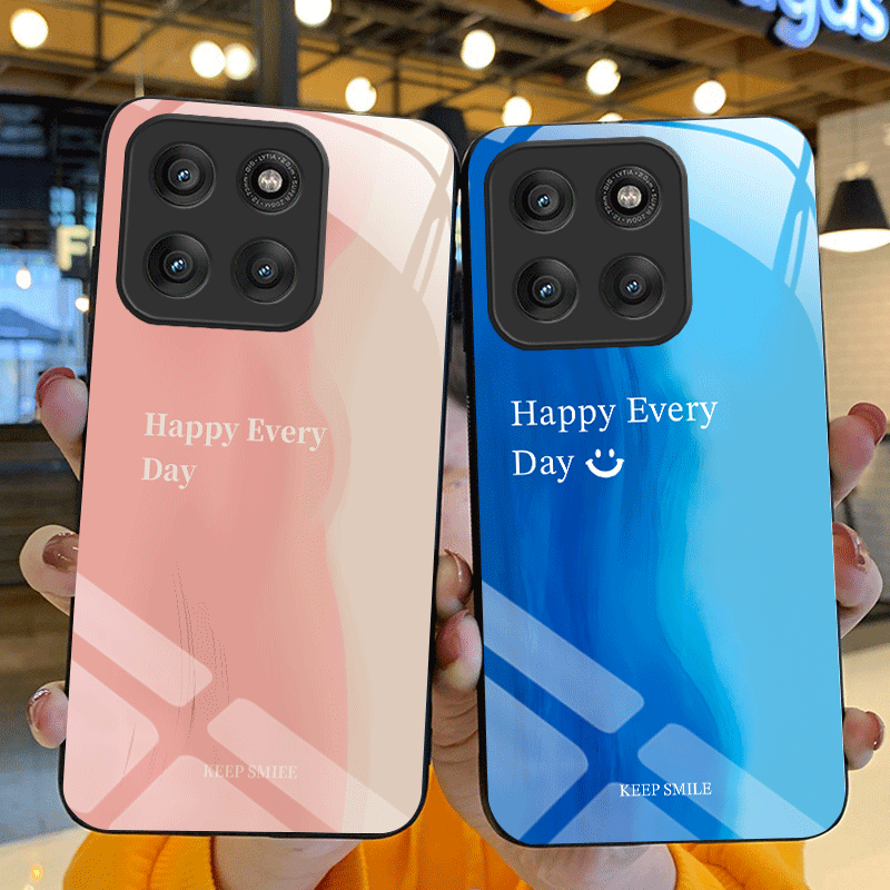 Gradient Color Case - เคสกระจกนิรภัยสำหรับโมโตโรล่า เอดจ์ 60 ฟิวชั่น 60 โปร