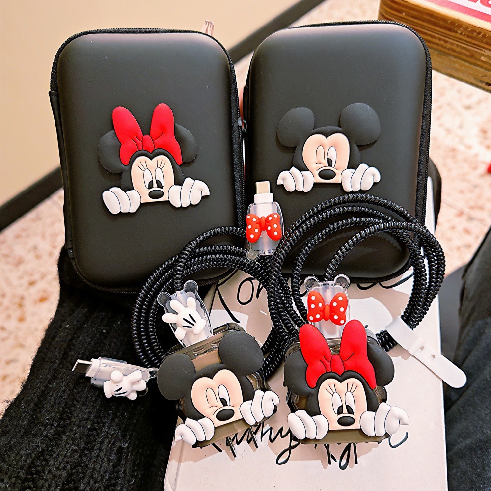 Phone Cases Rubber - ตัวป้องกันสายเคเบิลมิกกี้มินนี่สุดน่ารัก สำหรับ iPhone / iPad 18W/20W