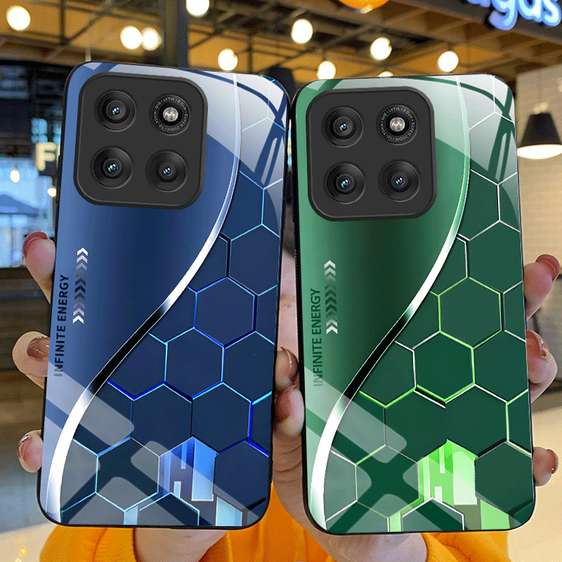 Gradient Color Case - เคสกระจกนิรภัยแข็งสำหรับ Motorola Moto G17 G57 Power