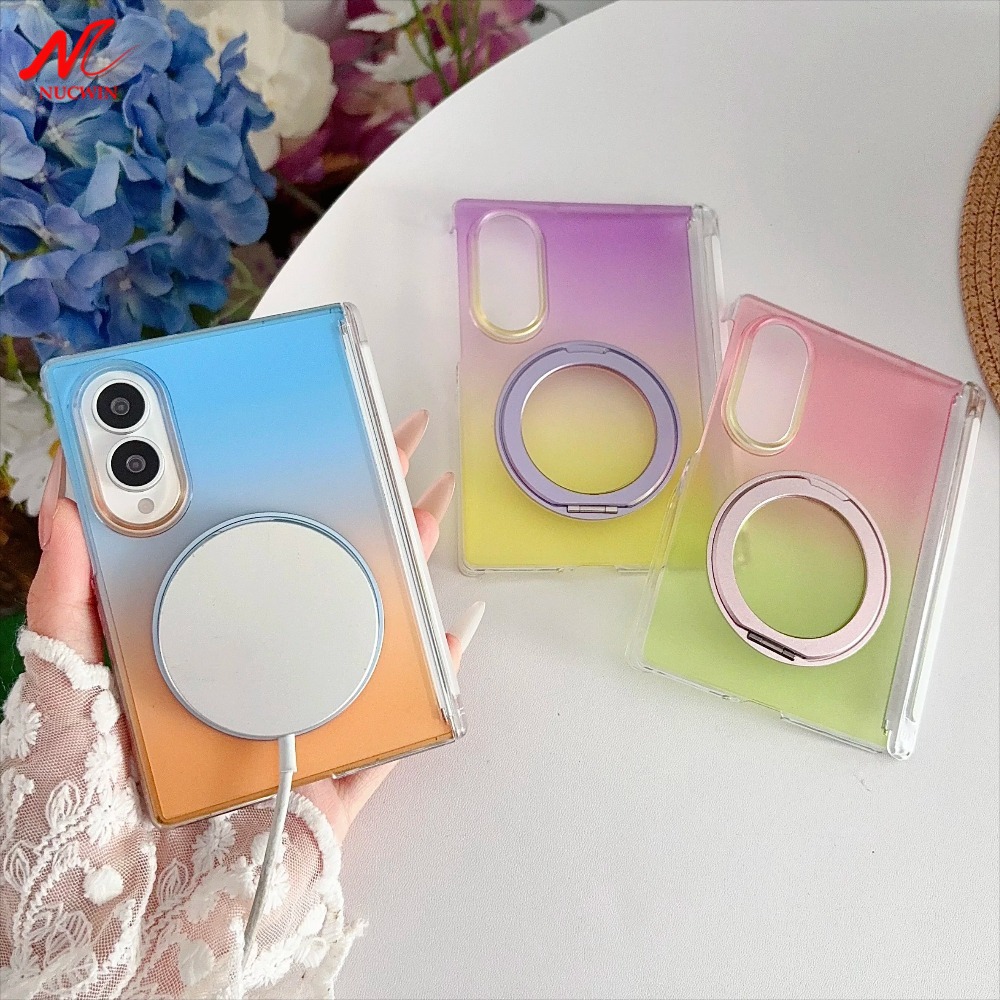 Gradient Color Case - สีสันไล่เฉด 360 องศา ° ขายึดแบบหมุนได้สำหรับเคสแม็กเซฟสำหรับซัมซุง กาแลคซี่