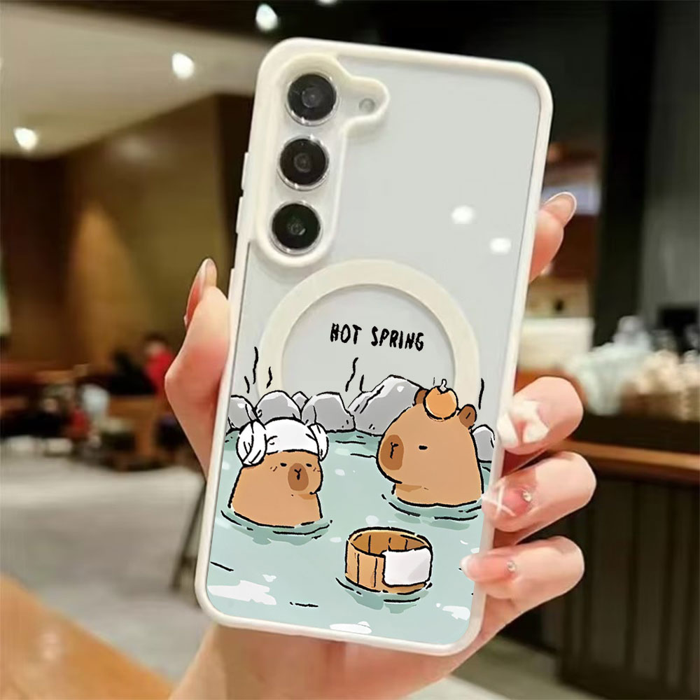 Phone Cases Samsung Galaxy - เคสโทรศัพท์แม่เหล็กใสลายคาปิบารา สำหรับ Samsung Galaxy S26 S25