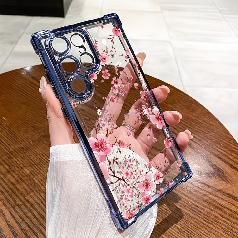 Phone Cases Samsung Galaxy - เคสโทรศัพท์เคลือบลายดอกซากุระ ป้องกันการตกกระแทกทั้งสี่มุม สำหรับ Samsung Galaxy S26