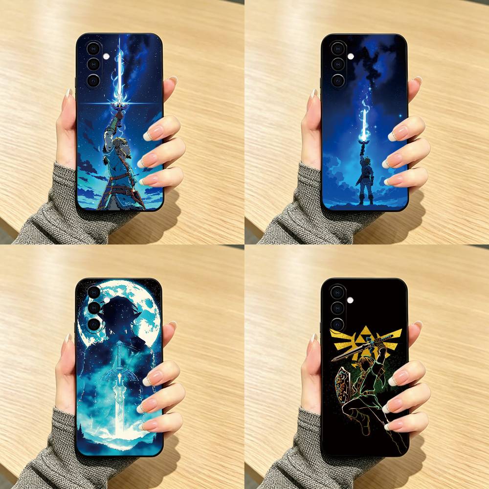 Phone Cases Zelda - เคสโทรศัพท์ L-Legend of Z-Zelda สีดำซิลิโคนนุ่มสำหรับซัมซุงกาแล็คซี่ A73,A72,A71,A70,A53,A52,A51