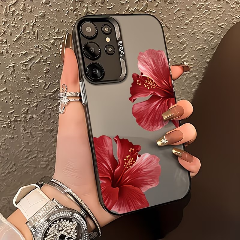 เคสโทรศัพท์ลายดอกชบาสีแดงสำหรั - Gradient Color Case บทวิจารณ์และราคา