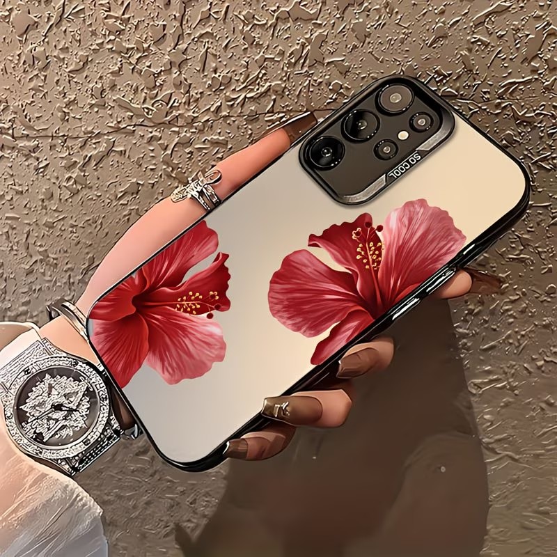 เคสโทรศัพท์ลายดอกชบาสีแดงสำหรั - Gradient Color Case บทวิจารณ์และราคา