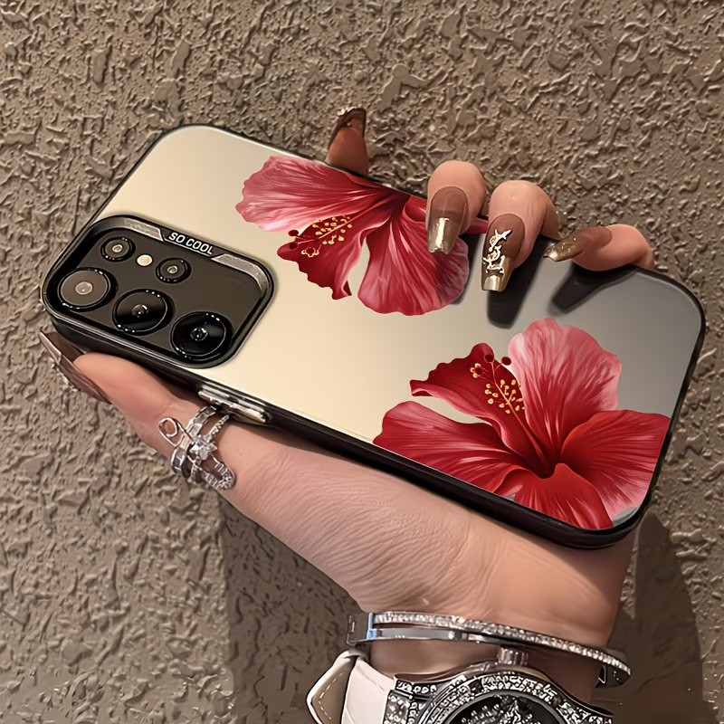 เคสโทรศัพท์ลายดอกชบาสีแดงสำหรั - Gradient Color Case บทวิจารณ์และราคา