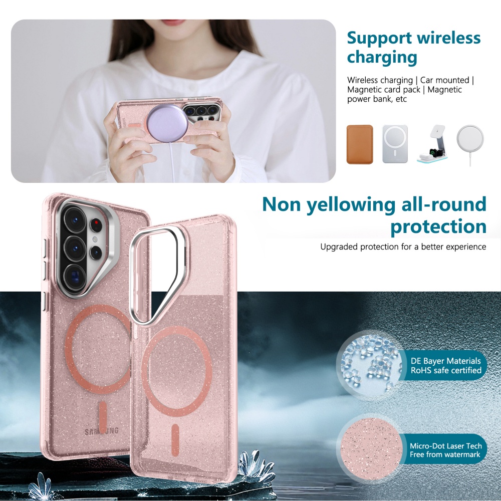 เคสใสแบบมีกลิตเตอร์พร้อมขาตั้ง - Military Grade Case บทวิจารณ์และราคา