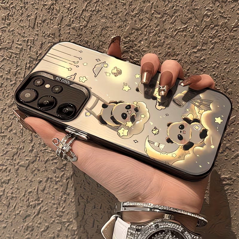 เคสโทรศัพท์ลายเมฆและแพนด้า ท้อ - Gradient Color Case บทวิจารณ์และราคา